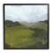 Stupell Industries Thick Green Meadow Landscape Cloudy Hazy Sky in Black Frame Wall Art